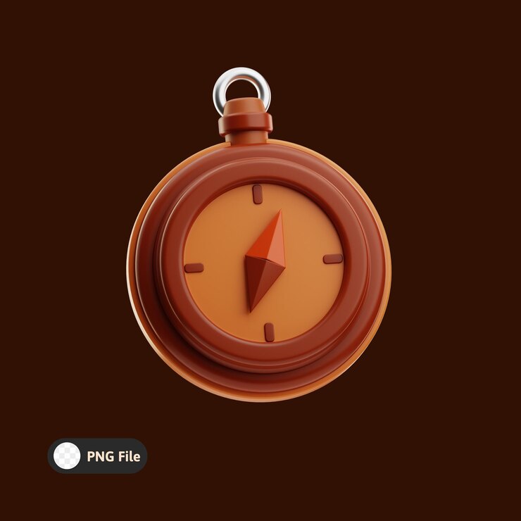 PSD ilustración de la brújula en 3d
