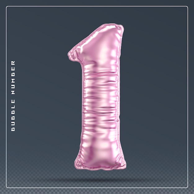 Ilustración de una burbuja de números rosa 3d