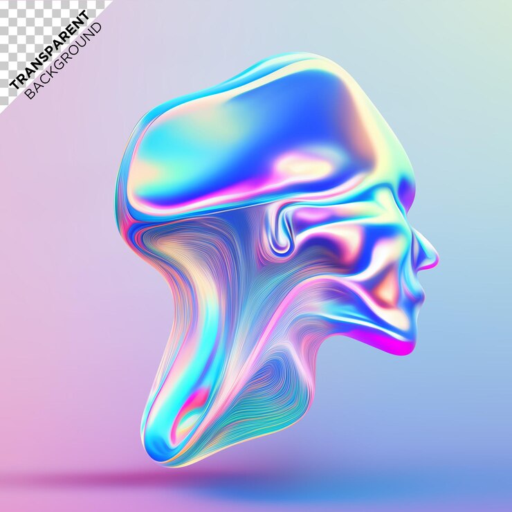PSD ilustración de cabeza holográfica