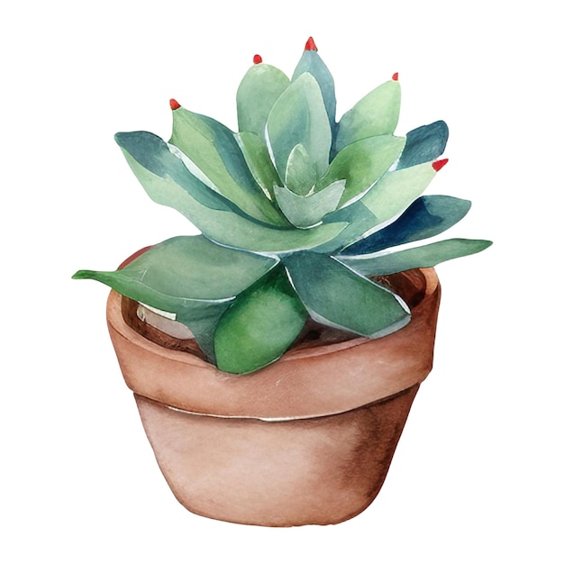 Ilustración de cactus de acuarela Elemento de diseño dibujado a mano aislado sobre un fondo blanco