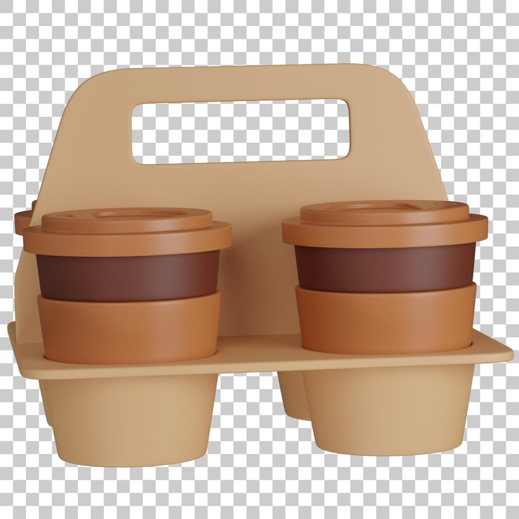 PSD ilustración de café en una bandeja de papel