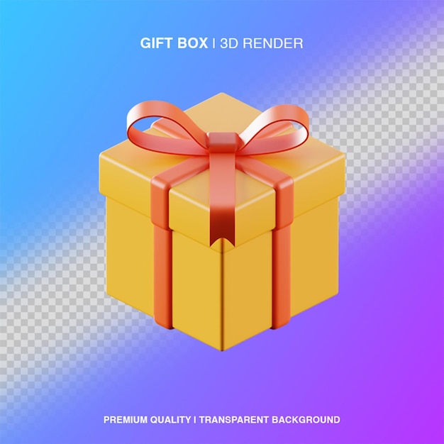 Ilustración de caja de regalo 3d aislada