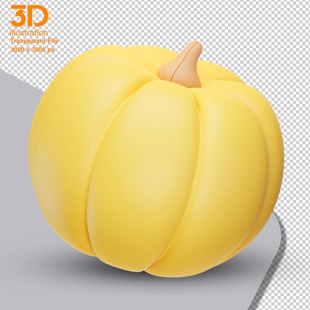 Ilustración de calabaza 3d sobre fondo aislado