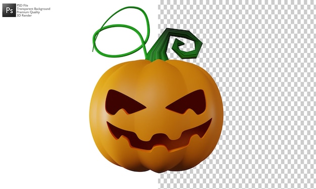 Ilustración de calabaza de Halloween de diseño 3D