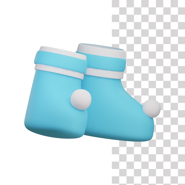 Ilustración de calcetines de bebé 3D