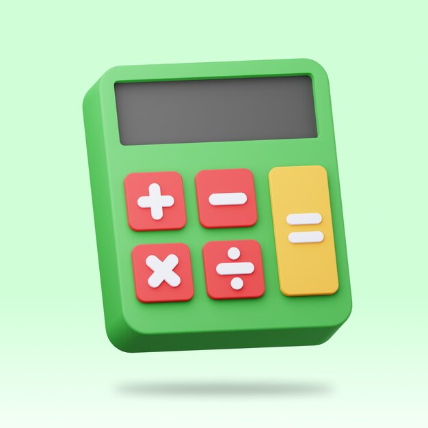 PSD ilustración de la calculadora en 3d