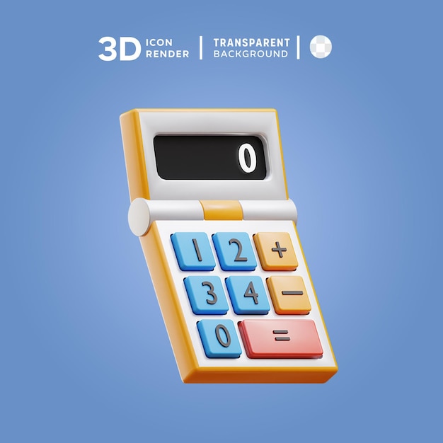 PSD ilustración de la calculadora de íconos 3d