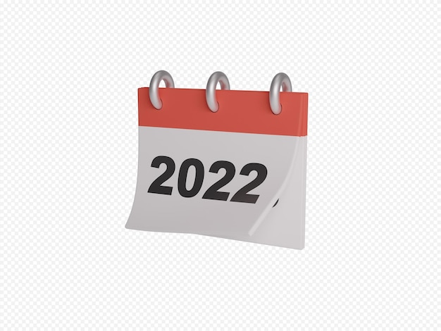 Ilustración de calendario 3d con fondo transparente