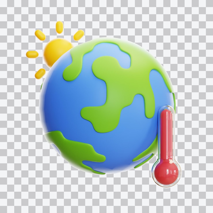PSD ilustración del calentamiento global en 3d