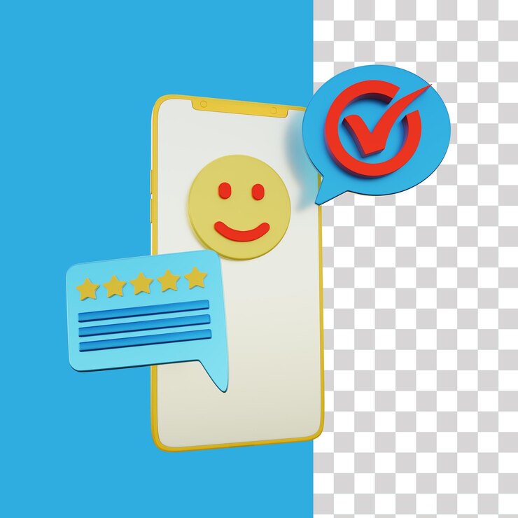 PSD ilustración de calificación satisfactoria 3d