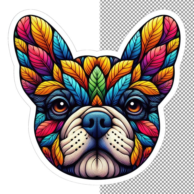 PSD ilustración de la cara de un perro en aislamiento