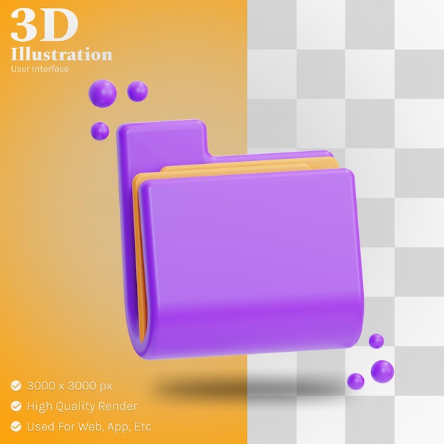 Ilustración de carpeta 3d