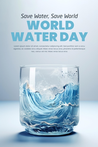 PSD ilustración del cartel del día mundial del agua del psd