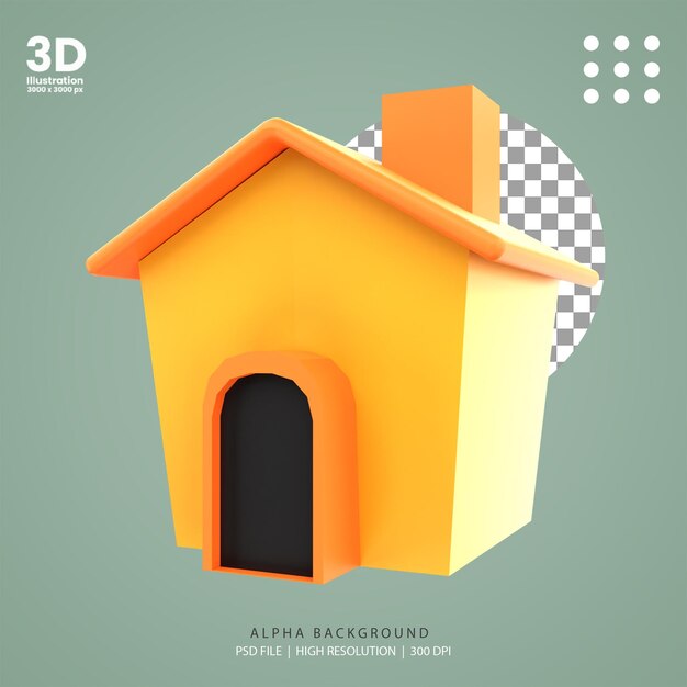 PSD ilustración de casa de juego de renderizado 3d