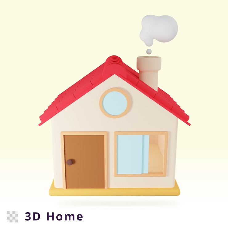 PSD ilustración de casa de renderizado 3d