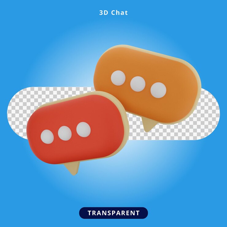 PSD ilustración de chat y soporte de renderizado 3d