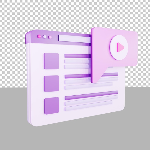 Ilustración de chat de video de tablero de iconos de diseño 3D para empresas