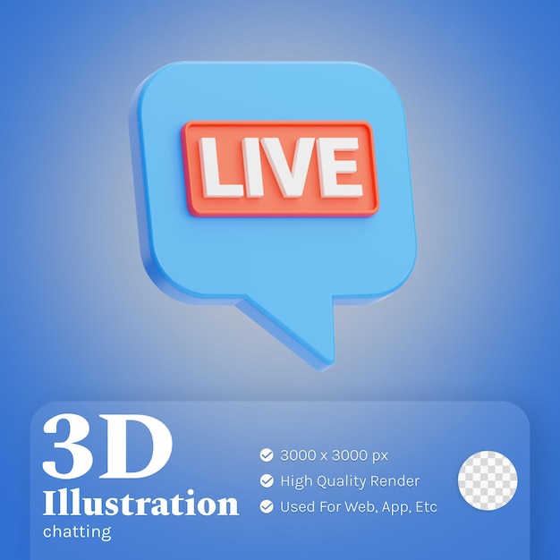 Ilustración de chat en vivo 3d