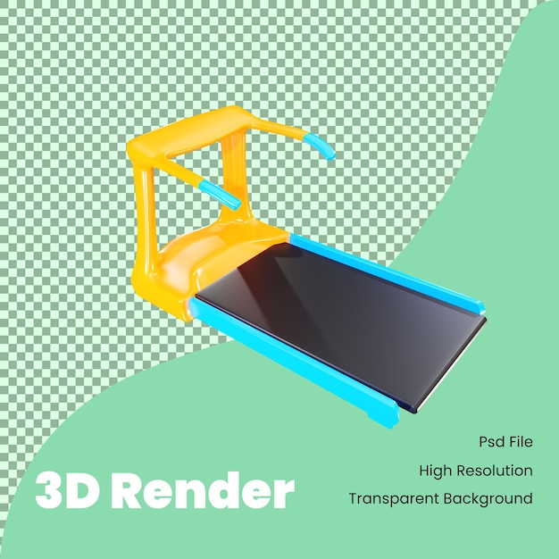 PSD ilustración de cinta de correr de renderizado 3d