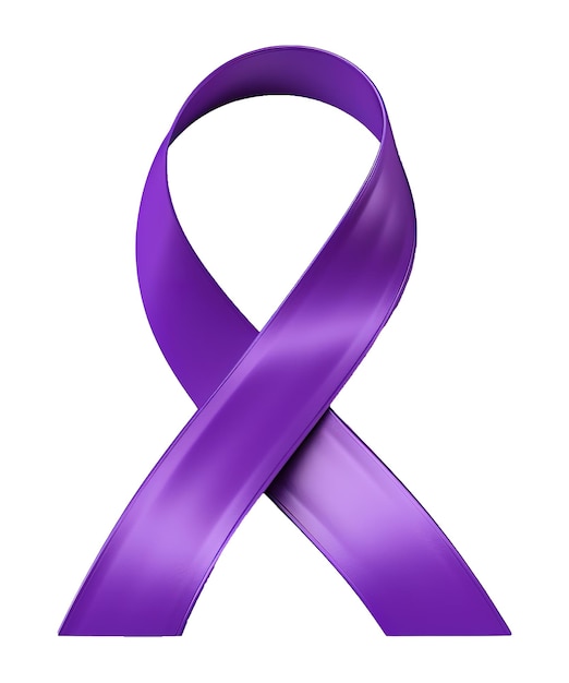 PSD ilustración de la cinta púrpura para apoyar el día mundial del cáncer