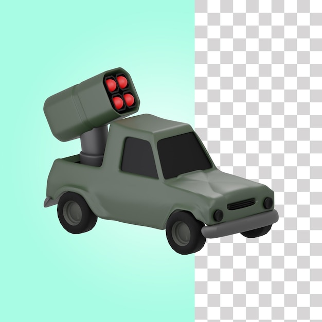 Ilustración de coche de cúpula de hierro militar 3D