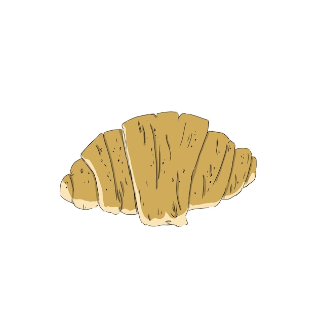 Ilustración en color de horneado de croissants