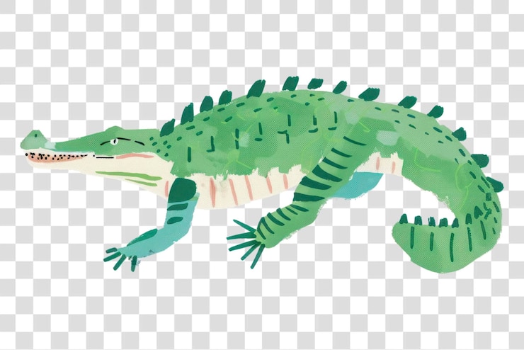 PSD ilustración colorida con acuarela de cocodrilo
