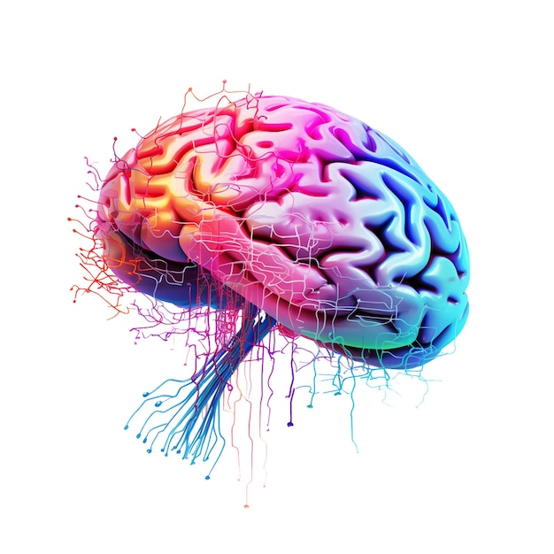 PSD ilustración colorida del cerebro