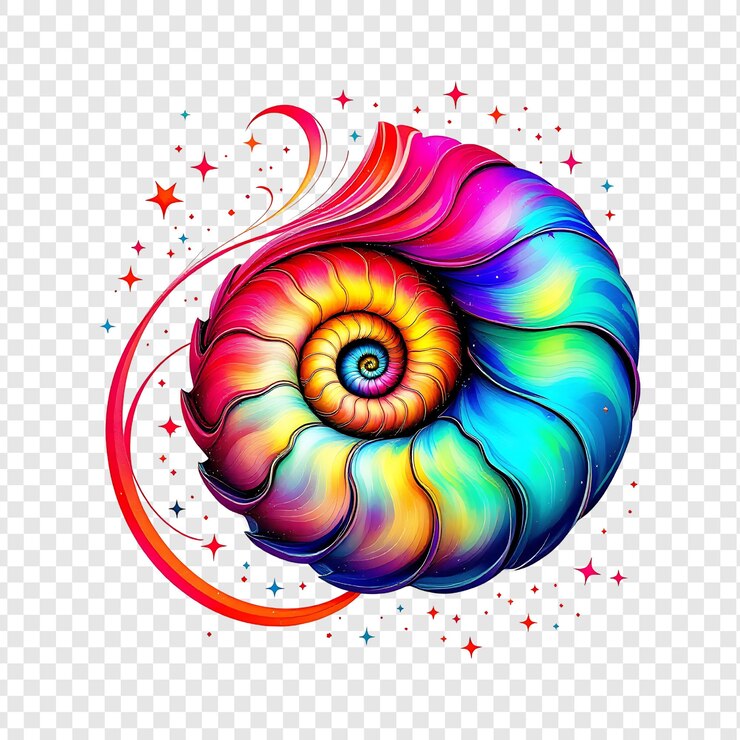 PSD una ilustración colorida de una espiral
