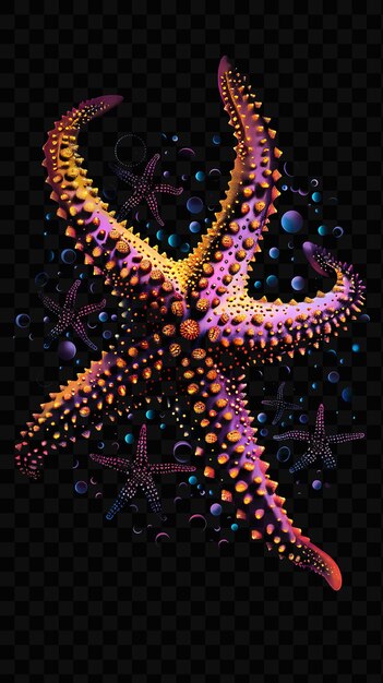 Una ilustración colorida de una estrella de mar con las palabras pulpo