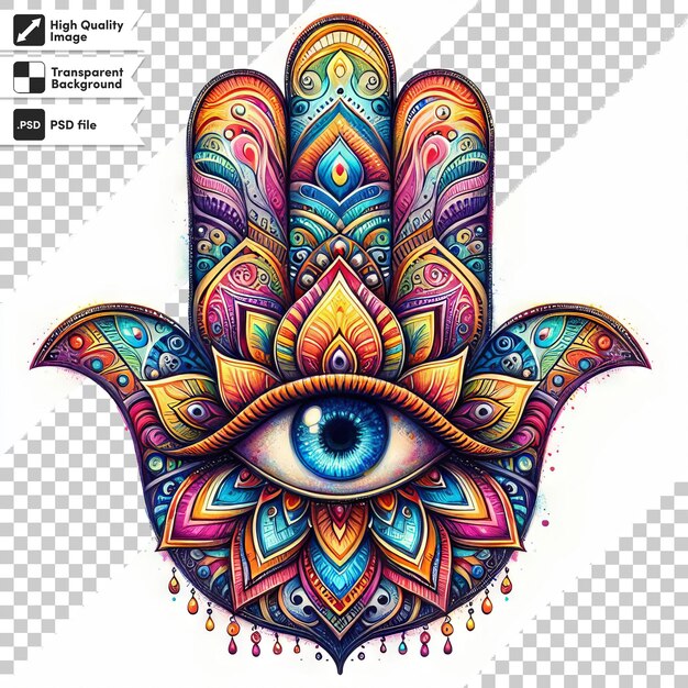 PSD una ilustración colorida de un ojo con un diseño que dice ojo