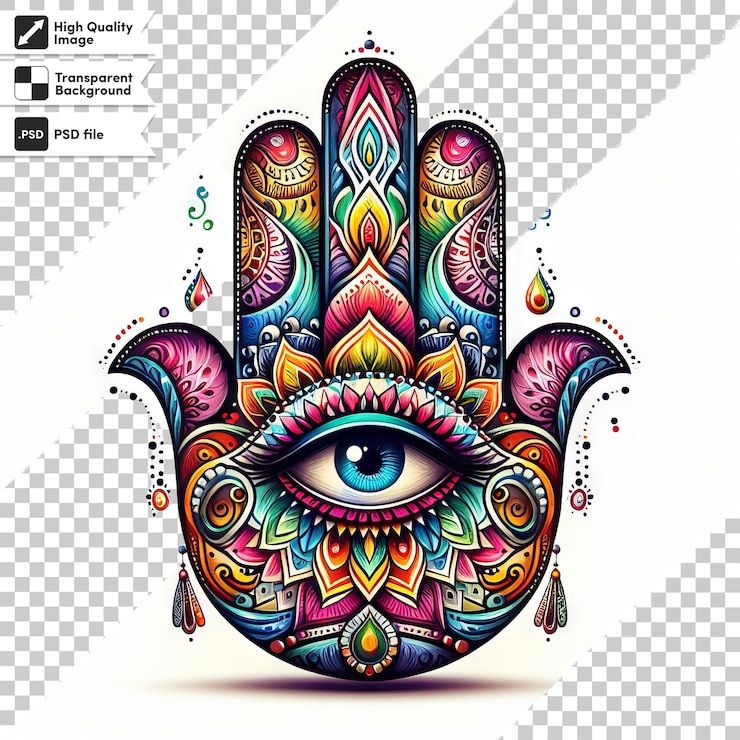 PSD una ilustración colorida de un ojo con un diseño que dice ojo