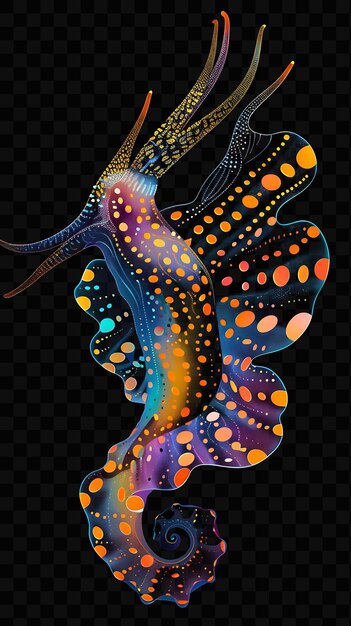 PSD una ilustración colorida de una sirena con los colores del arco iris