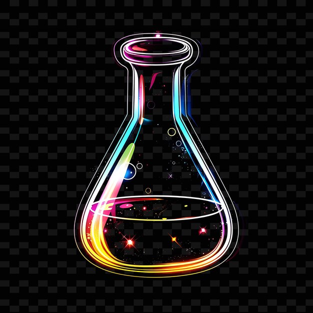 Una ilustración colorida de un vaso con un efecto de luz colorido