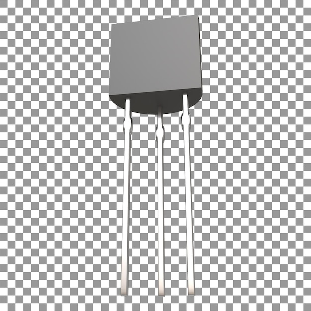 Ilustración de componentes electrónicos de la representación de transistores 3D de semiconductores npn