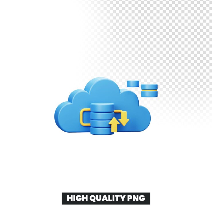 PSD ilustración de computación en la nube y almacenamiento de datos