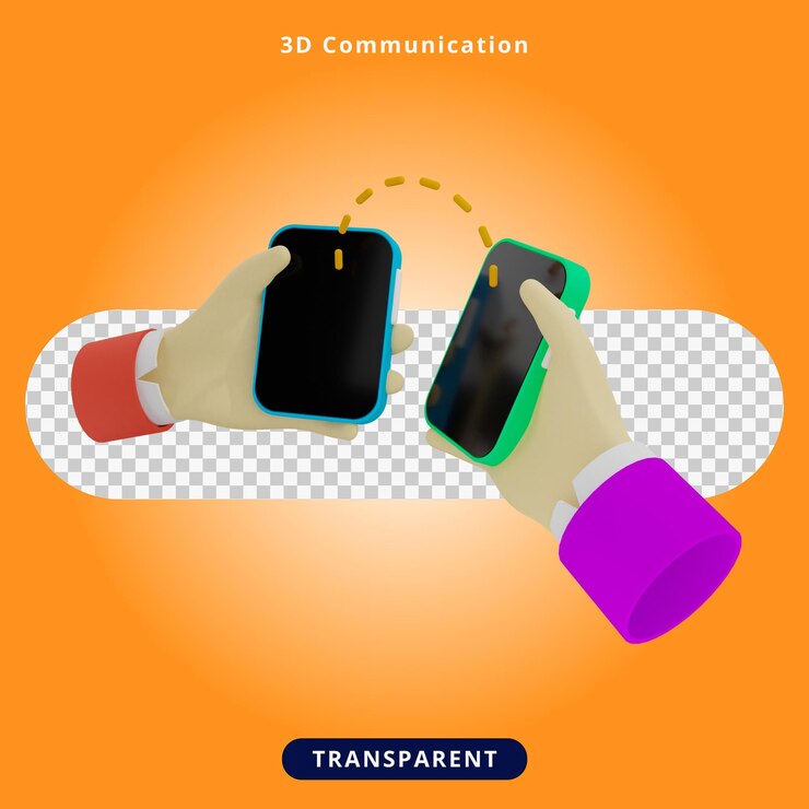 PSD ilustración de comunicación de renderizado 3d