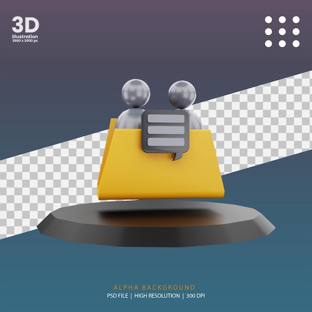 PSD ilustración de comunidades de representación 3d