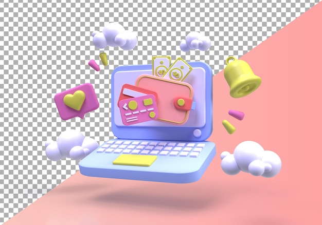Ilustración del concepto de compras en línea Plantilla de página de destino para el fondo del concepto de idea de negocio
