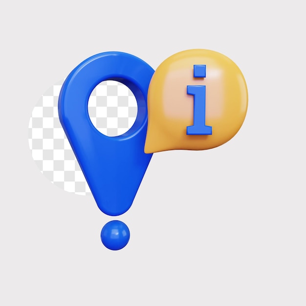 Ilustración de concepto de icono de información de ubicación 3d