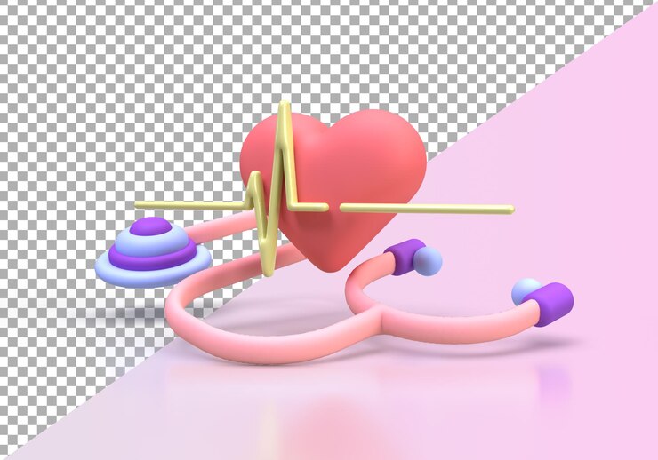 PSD ilustración del concepto de latido del corazón plantilla de página de destino para el fondo