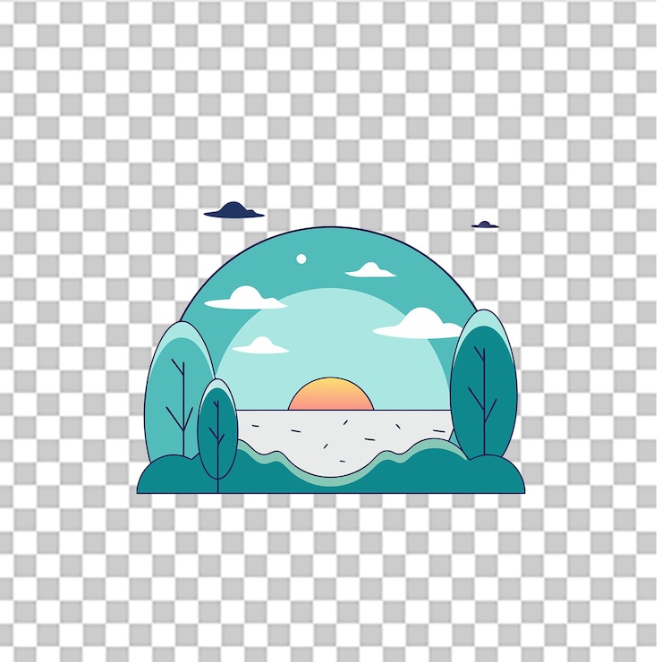 PSD ilustración conceptual del cielo al amanecer que muestra un hermoso horizonte matinal con colores vibrantes