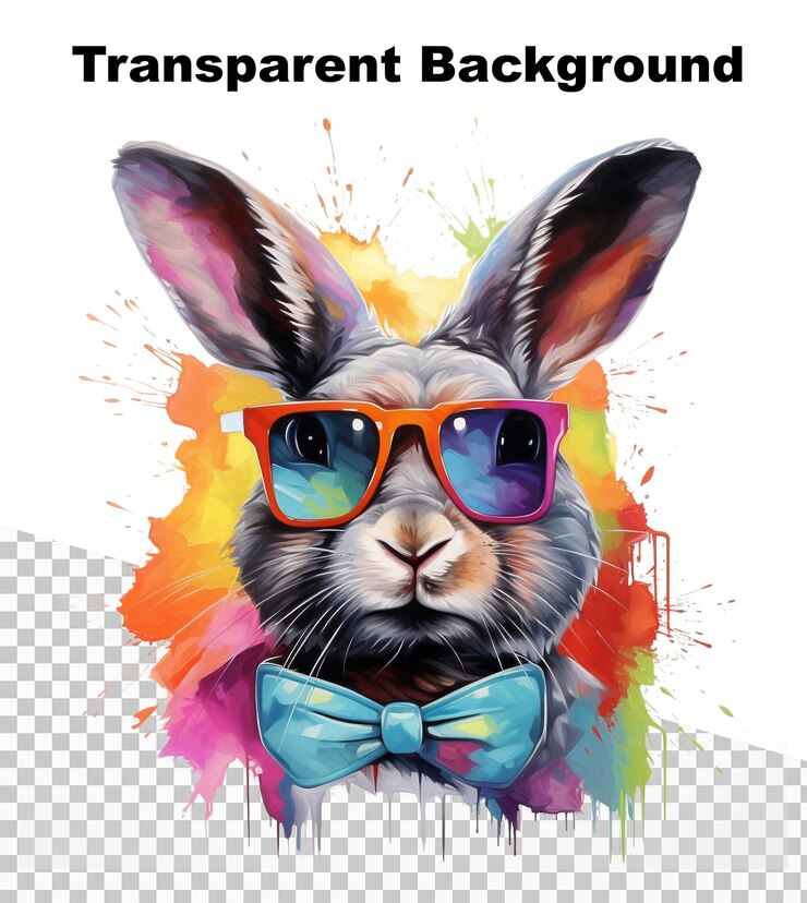 PSD una ilustración de un conejo de colores