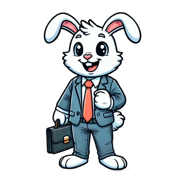 PSD ilustración de conejos de negocios