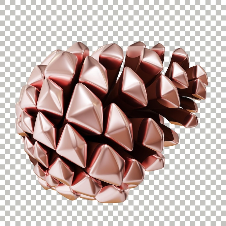 PSD ilustración del cono de pino en 3d