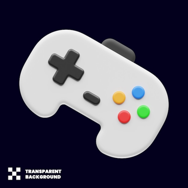 PSD ilustración de controlador de videojuegos en renderizado 3d minimalista