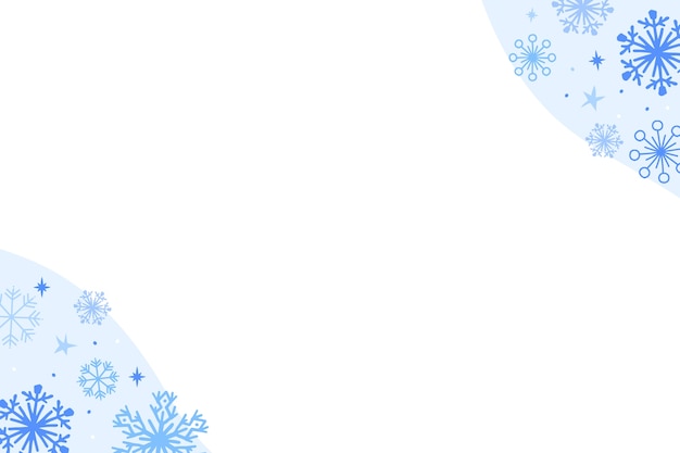 Ilustración de copos de nieve azules aislados