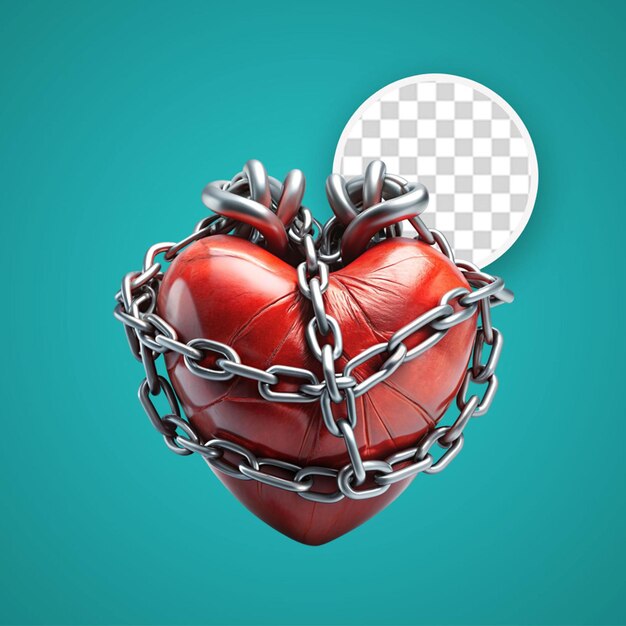 PSD ilustración del corazón humano en 3d con fondo aislado transparente