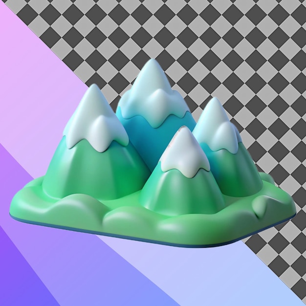 Ilustración de la cordillera de dibujos animados en 3D