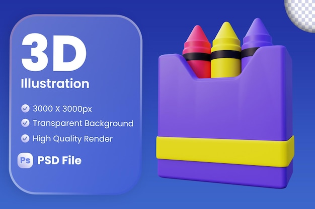 Ilustración de crayón 3D